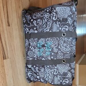 Thirty-One Gray and White Floral Tote